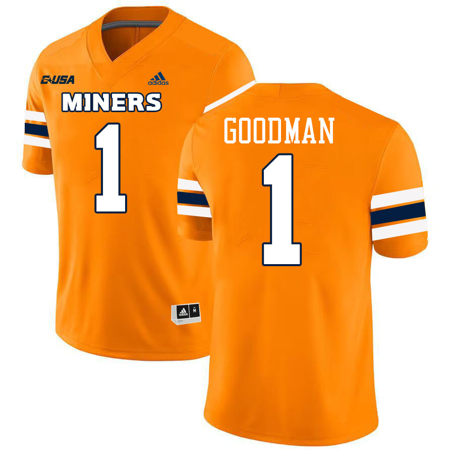 Trey Goodman UTEP Jersey,UTEP Miners #1 Trey Goodman College Football Jersey,Uniforms-Orange